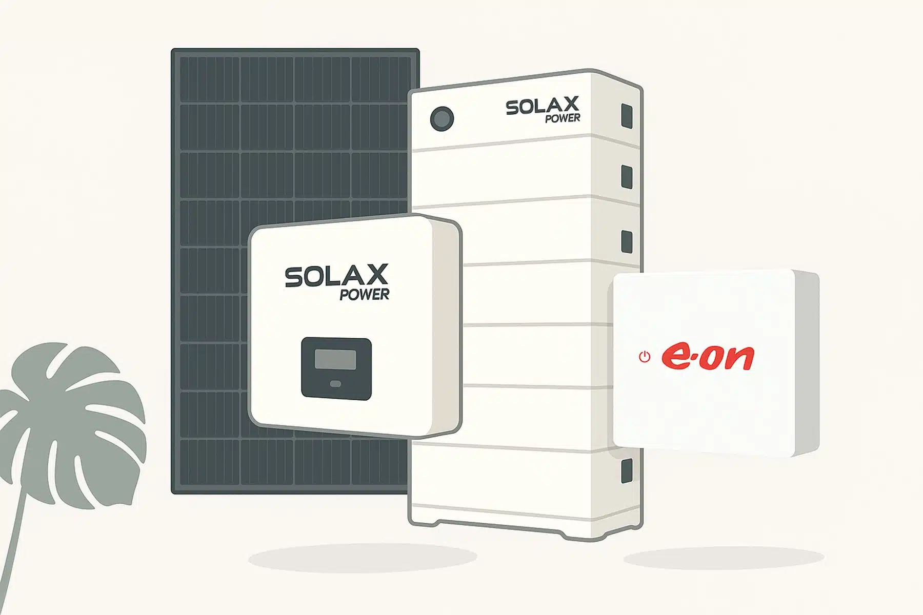 Energy Hub mit Hems, Wechselrichter, Stromspeicher und PV-Modulen. Imsys wird benötigt um dynamische Stromtarife freizuschalten.
