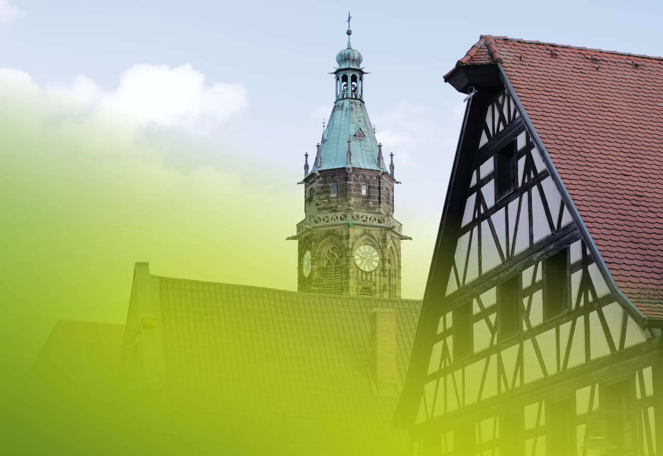 Blick auf Kirche in Roth