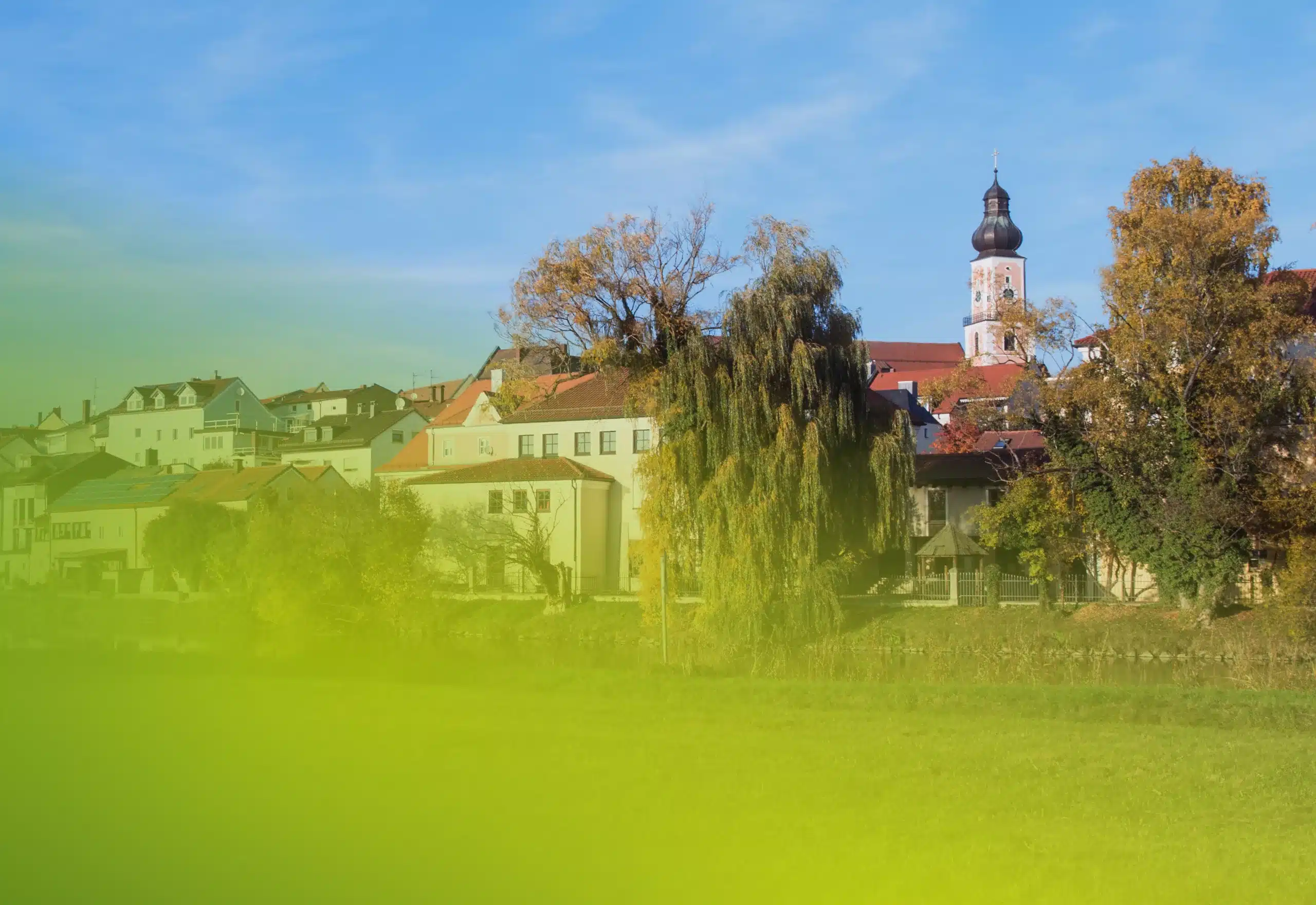 Bild von der Stadt Cham mit Grünverlauf