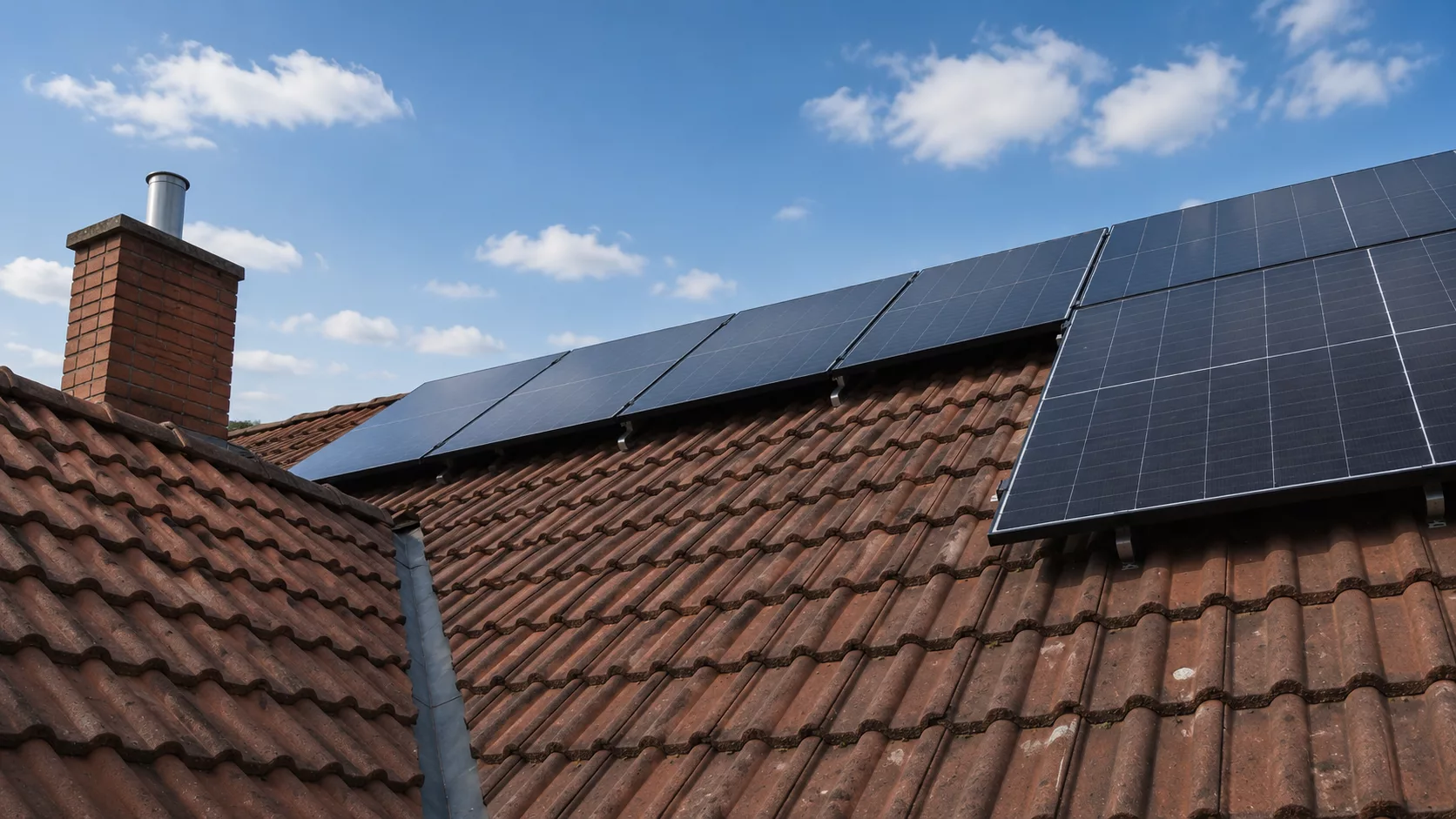 Montierte Doppelglas PV-Module auf einem Dach in Nabburg mit Hybrid-Wechselrichter, Heimspeicher und Hems im Keller.