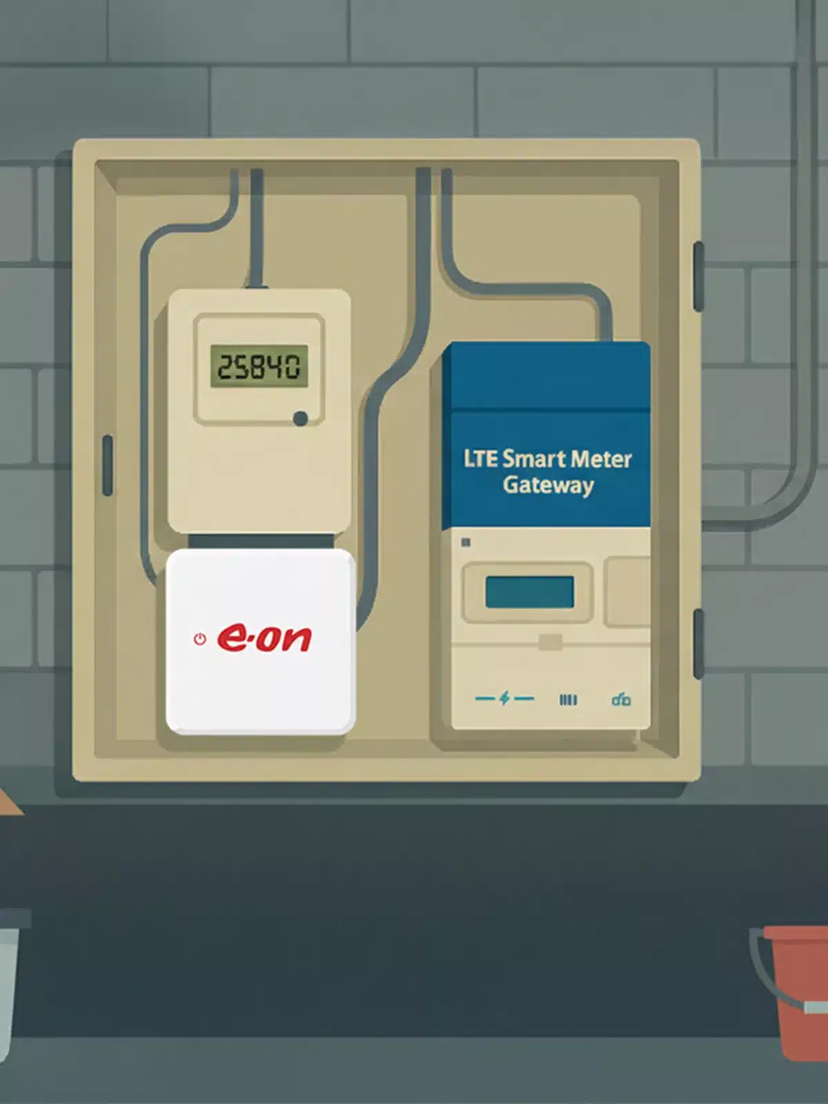 Zählerschrank mit iMSys, Hems und Smart Meter.