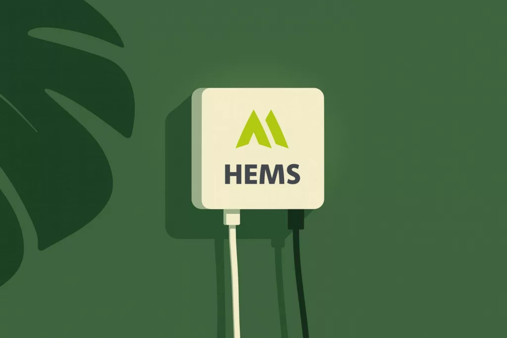 HEMS der Home Energiemanager ist im Haus angeschlossen und vernetzt sodass dynamische Stromtarife genutzt werden können.